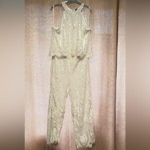 Elegant Cream Lace Jumpsuit
